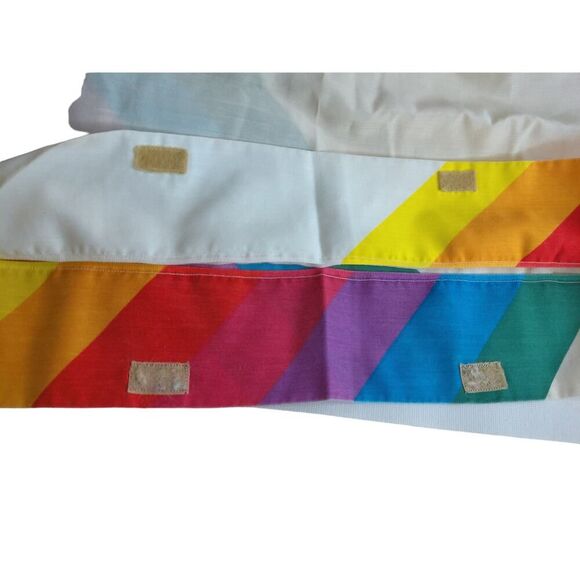 Vintage Thomaston Mills Rainbow Twin Sheet 3 Piece Set READ - Picture 8 of 12
